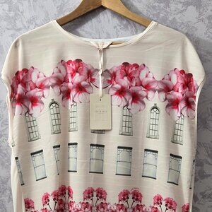 Ted Baker Window Pane Woven Front Tee